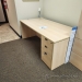 Blonde Office Straight Desk w/ 3 Drawer Storage 71 x 36